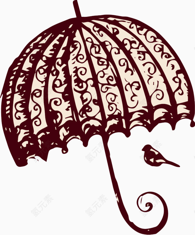 手绘的雨伞