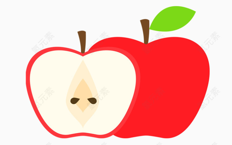 卡通红色苹果