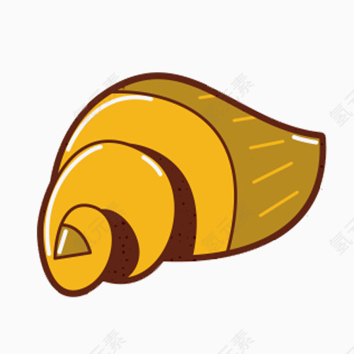 卡通黄色小海螺