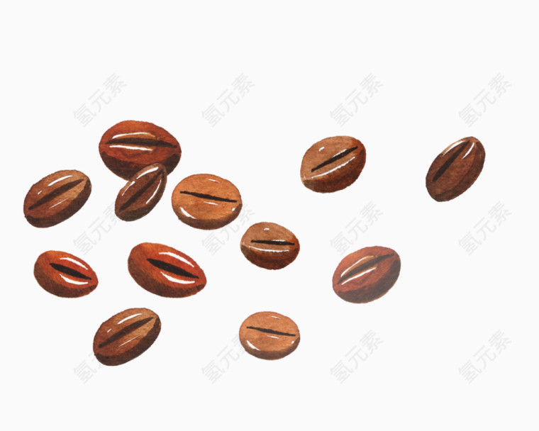 手绘咖啡豆