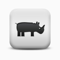 不光滑的白色的广场图标动物动物河马Animals-Icons
