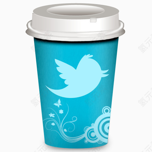 推特咖啡杯外卖咖啡杯图标