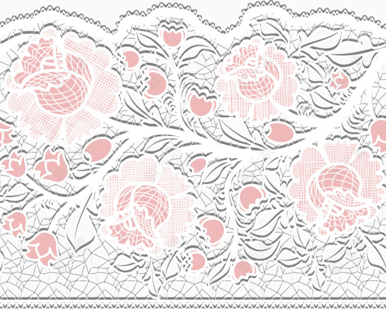 粉色蕾丝花纹花边背景