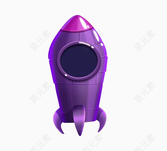 卡通紫色火箭