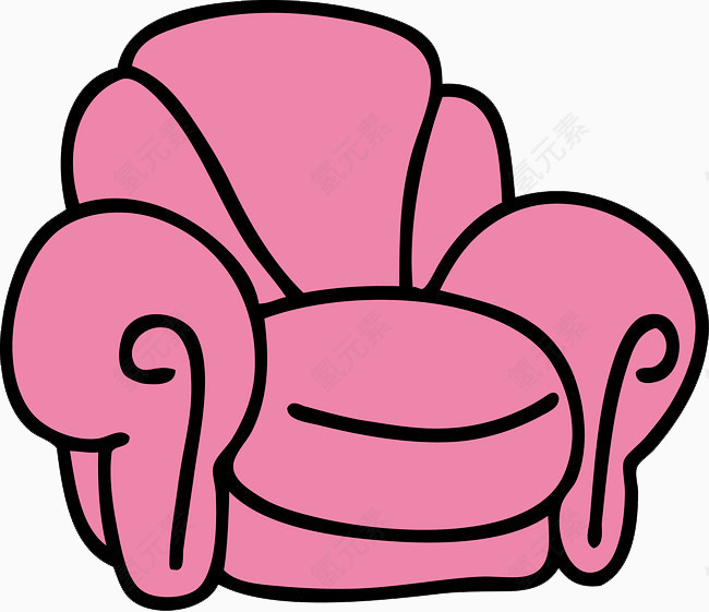 卡通单人粉色沙发