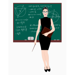 卡通手绘矢量教学性感女老师