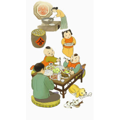 家人团聚吃饺子