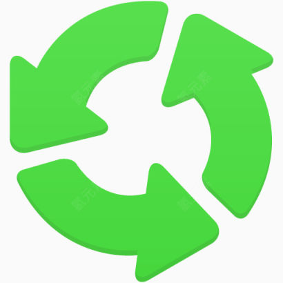 绿色的循环箭头标志图标下载