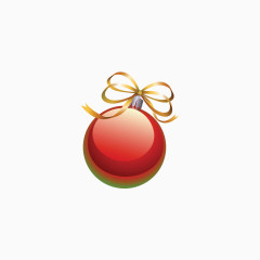 红色圣诞元素球球圆形免扣素材图