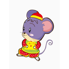 卡通手绘戴小红帽的老鼠