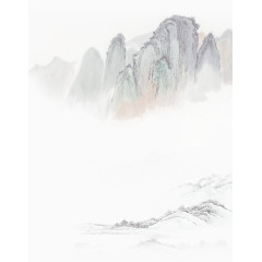 中国风山峰水墨画
