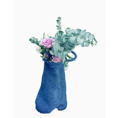 文艺风针织花瓶装饰花朵