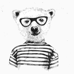 戴眼镜可爱小熊