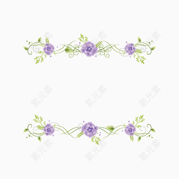 紫色花朵装饰元素