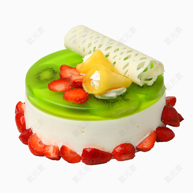 精美五彩水果生日蛋糕