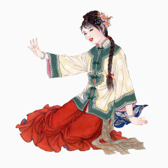 人物手绘中国风古代人物PNG透明图片素材