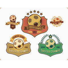 复古足球运动徽标