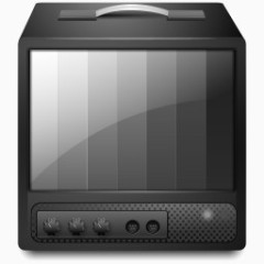 灰色电视监控电视监视器图标
