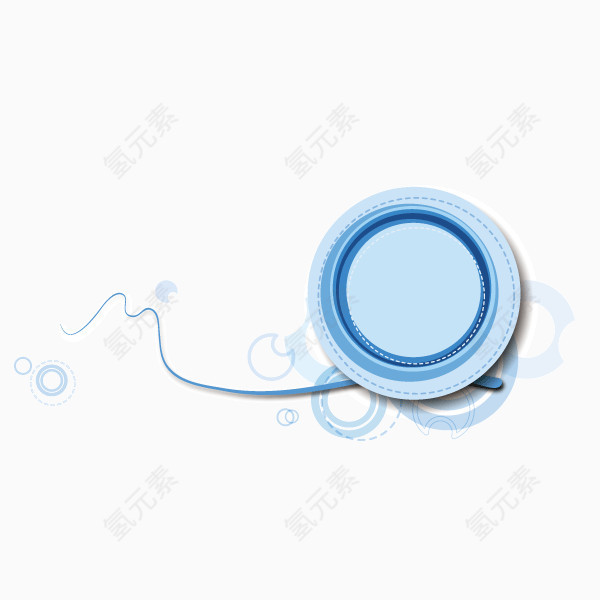 圆环  文案背景元素 线条 扁平化  淡蓝色
