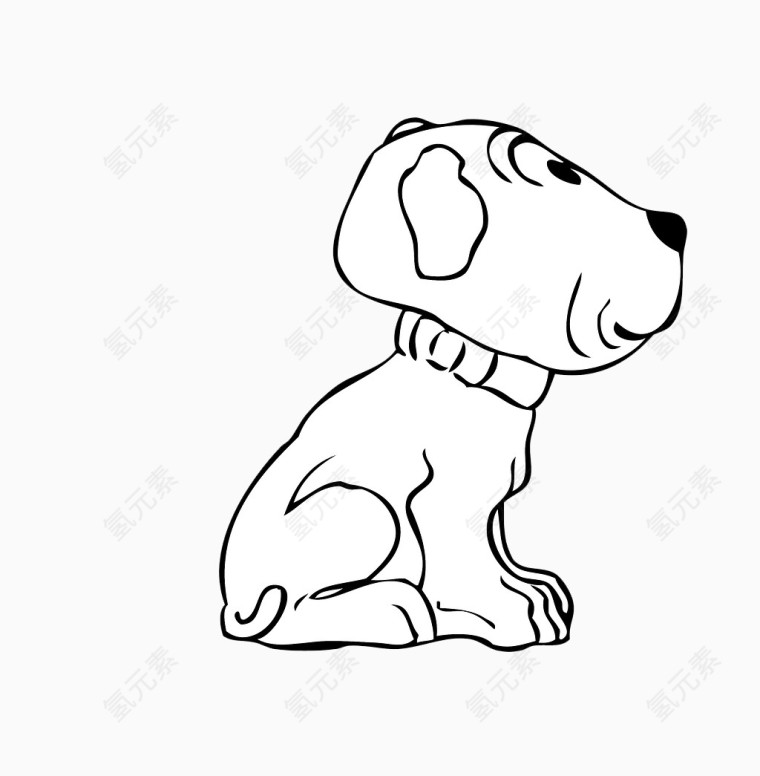 卡通手绘的动物小狗