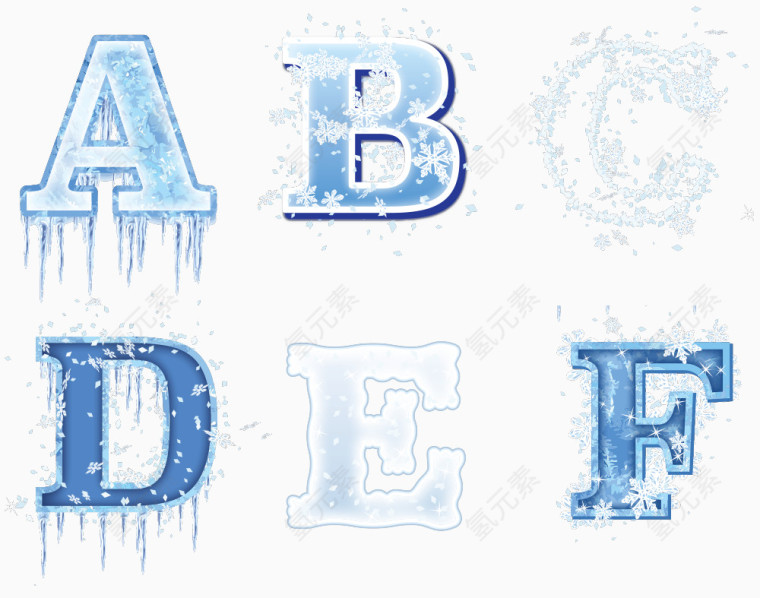 冰冻字母A-F