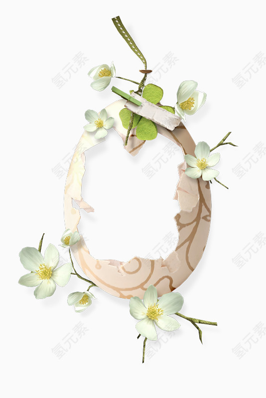 破碎的蛋壳花卉装饰