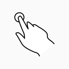 一个手指利用gestureworks-icons