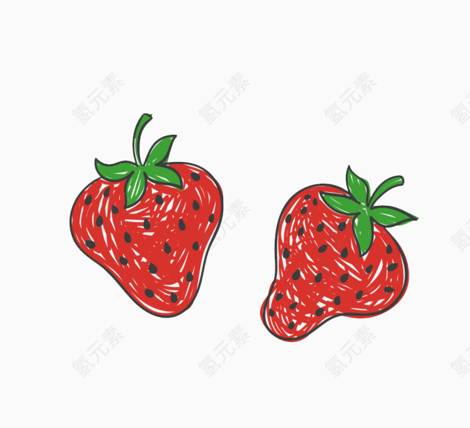 卡通手绘草莓