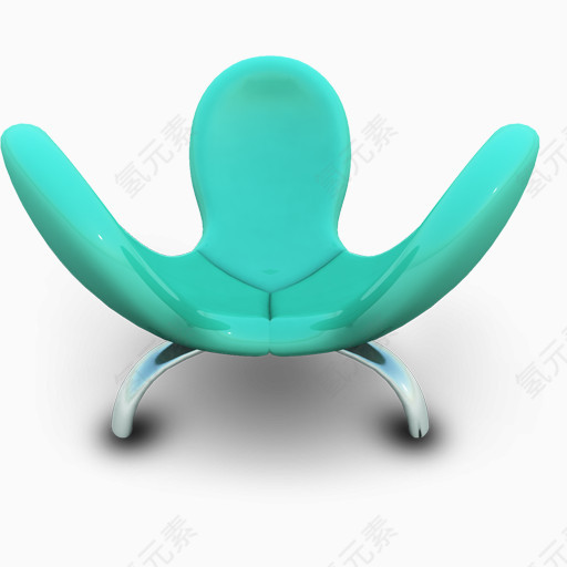 青色有耳的座位椅子Modern-Chairs-icons