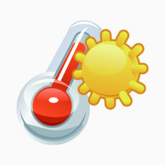 夏季炎热温度计太阳装饰