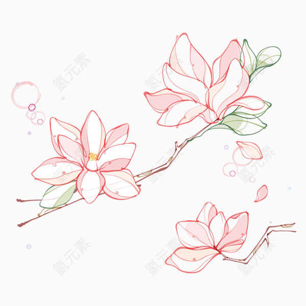 卡通手绘粉色花朵图片