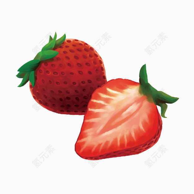 水果图案手绘食物素材 水果草莓
