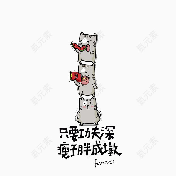 吃西瓜的小猫咪