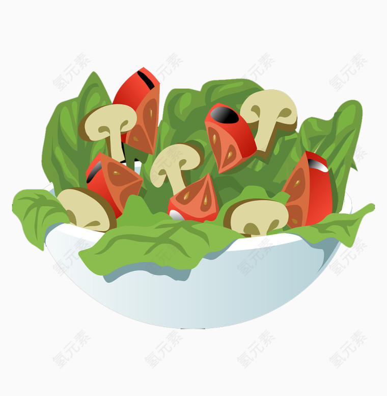 卡通碗里的蔬菜