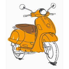 卡通手绘摩托车 
