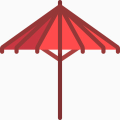 卡通迎新年图标红伞