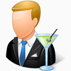 Occupations Bartender Male Light Icon