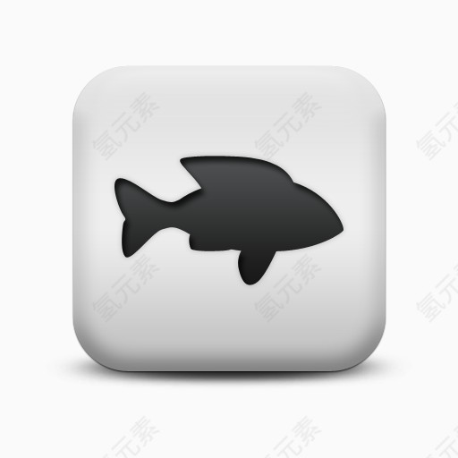 不光滑的白色的广场图标动物动物鱼Animals-icons