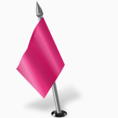 Map Marker Flag 2 Left Pink Icon