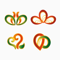 精美蝴蝶花纹logo