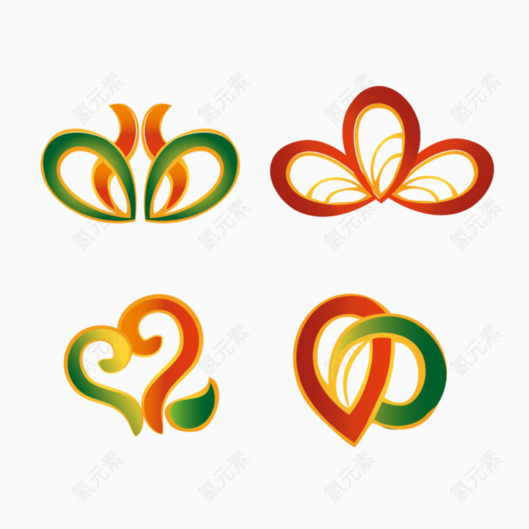 精美蝴蝶花纹logo