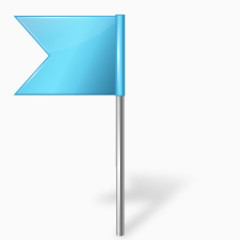 Map Marker Flag 4 Left Azure Icon