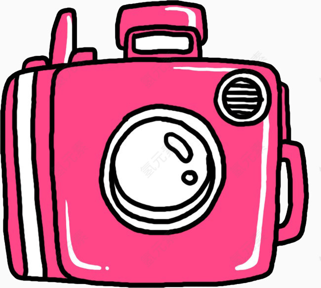 卡通手绘粉色相机