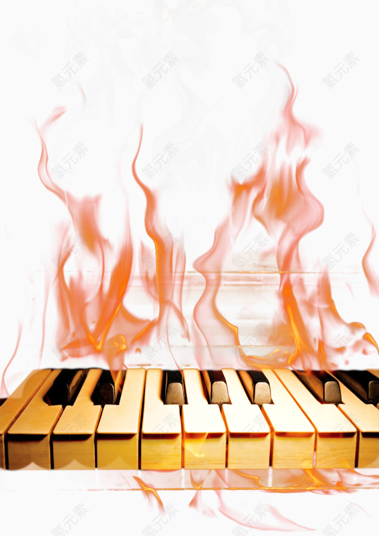 燃烧的黑白琴键