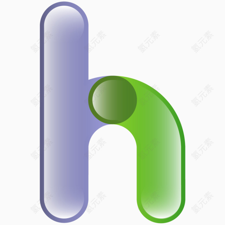 彩色果冻拼接字母h