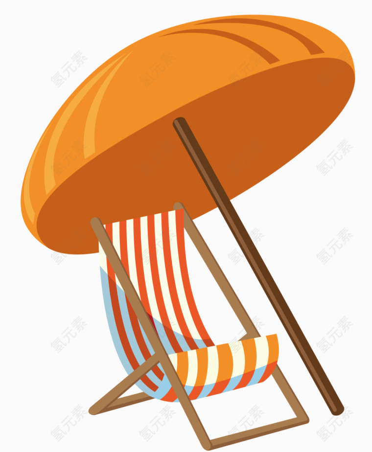 矢量沙滩伞沙滩椅