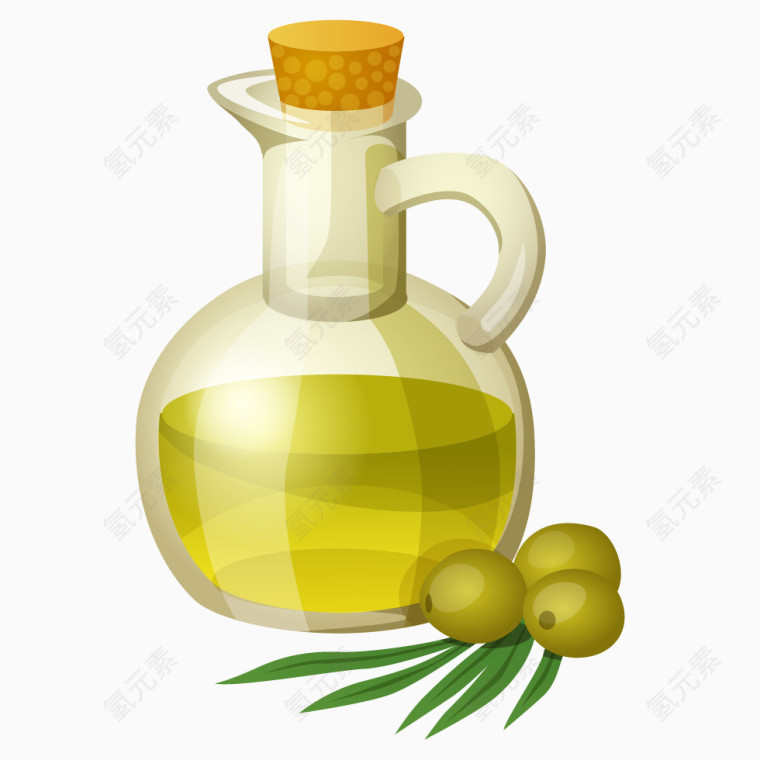 卡通手绘橄榄油 