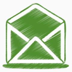 绿色的邮件打开图标