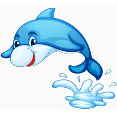 蓝色水花跳跃鲸鱼