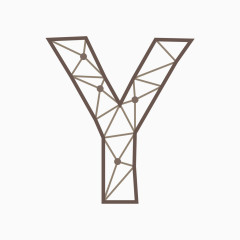 线框三角形几何字母Y